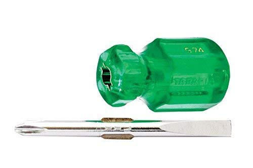 Taparia 974 Steel Two in One Stubby Screw Driver (Green and Silver)