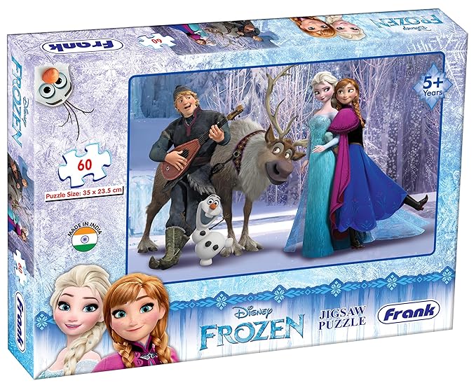 Frank Disney Frozen Jigsaw Puzzle (60 Pieces) for Kids Above 5+ Years - Fun & Challenging Brain Booster Games - Educational Puzzle for Focus and Memory -11549