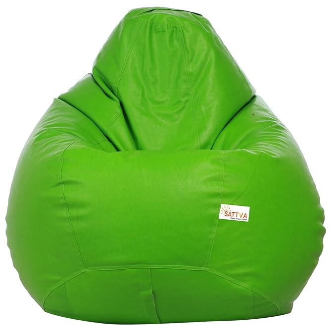Sattva Classic Teardrop Shape Bean Bag Cover Without Beans XXXL Size - Neon Green