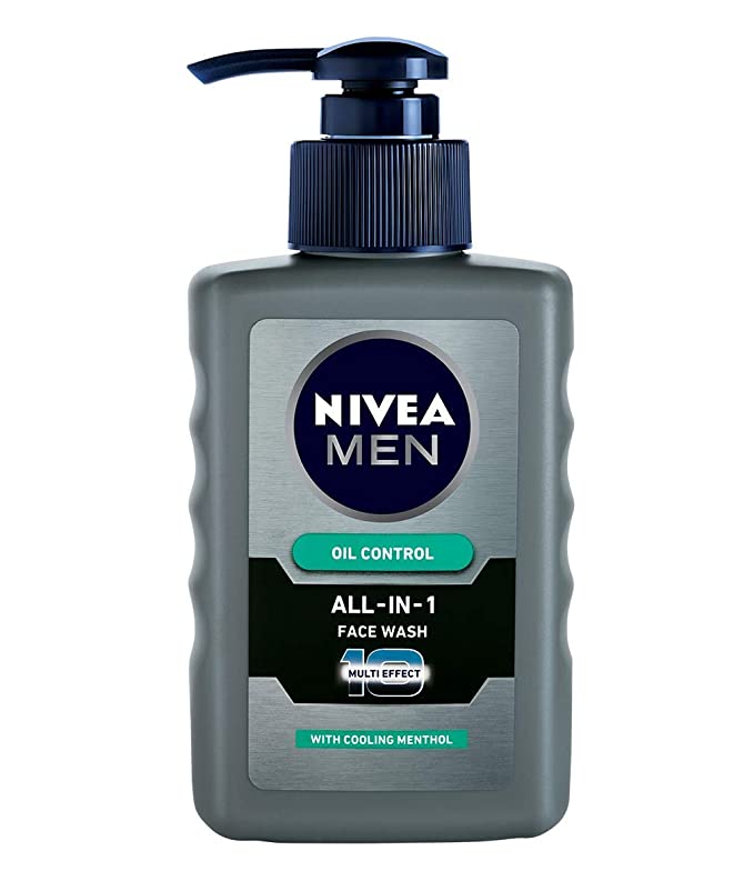 NIVEA MEN All in 1 Oil Control Face Wash | Prevents Acne | Removes excess oil and dirt | Reduces Blackheads and Whiteheads | Cooling Menthol | Unclogs & refines pores | 150ml