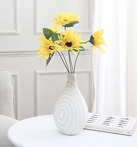 Fourwalls Artificial Mini Chrysanthemum Flower Bunches (40 cm Tall, 6 branches, Yellow)