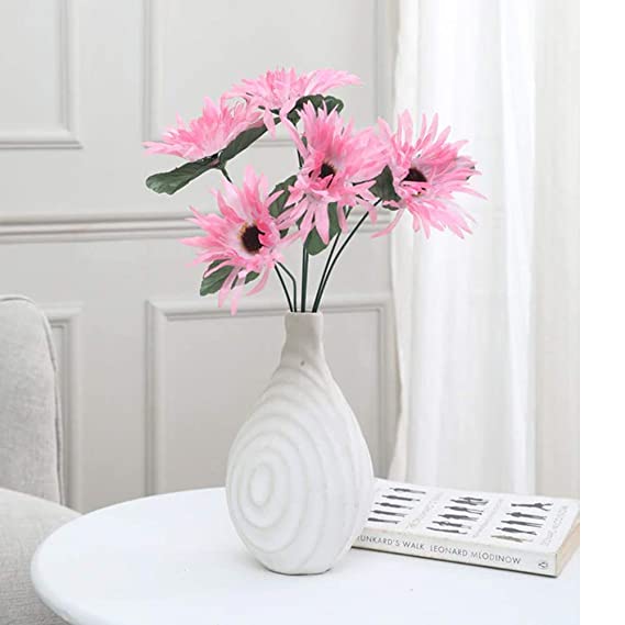 Fourwalls Artificial Mini Chrysanthemum Flower Bunches (40 cm Tall, 6 branches, Pink)