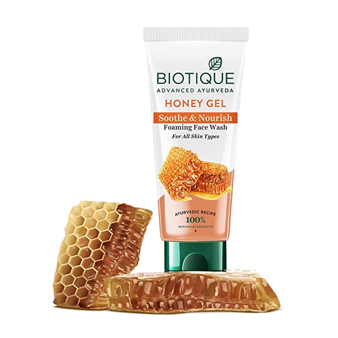 [Apply Coupon] - Biotique Honey Gel Soothe & Nourish Foaming Face wash For All Skin Types, 100ml