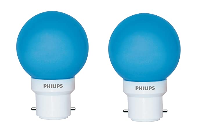 PHILIPS Deco Mini 0.5-Watt B22 Base LED Bulb (Blue and Pack of 2)