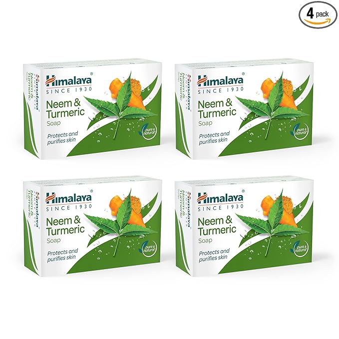 Himalaya Herbals Neem and Turmeric Soap, 125gm (Pack of 4) with Value Pack Save Rs.20