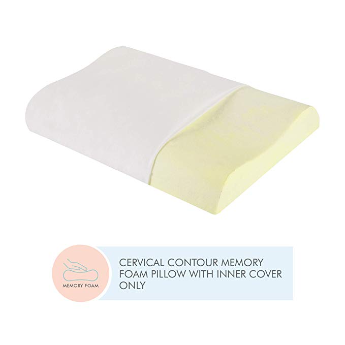 The White Willow Contour Cervical Orthopedic Memory Foam Pillow (16.5"x 24" x 4")(White)