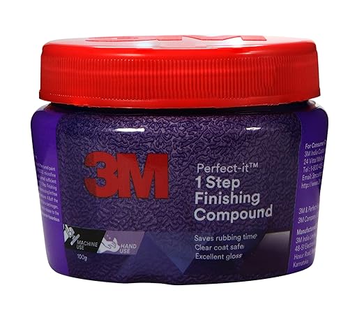 3M Perfect-It 1-Step Finishing Compound (100 g) | Removes Minor Scratches,Foam;Wool,Black