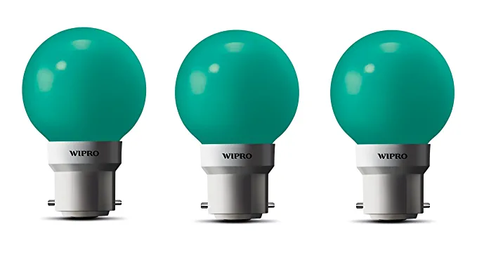 wipro Glass Safe lite N10005 B22 0.5-Watt LED Night Lamp (Green) - Pack of 3