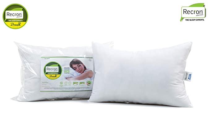 Recron Certified Dream Fibre Pillow (41X61, Fiber;Microfiber, White, Pack Of 2)