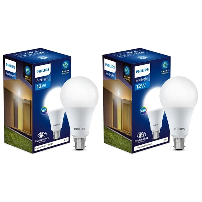 Philips StellarBright 12-Watt LED Bulb B22 Base (Crystal White, Pack of 2)