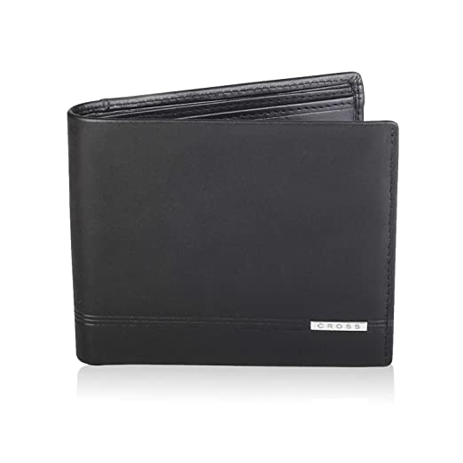 Cross Classic Century Branded Bi-Fold ID Wallets for Men Leather with Easy Compartment for Card - Black