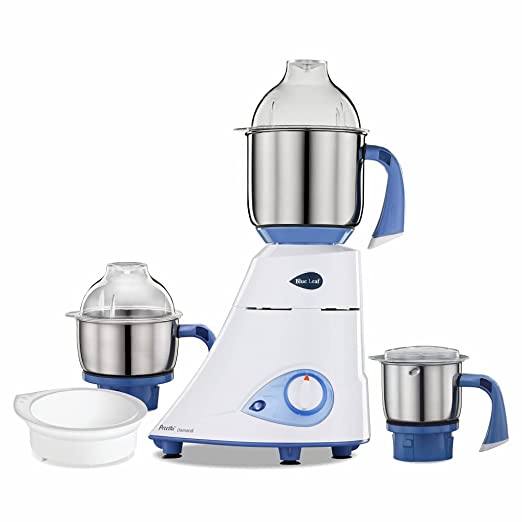 Preethi Diamond 750 Watt Mixer Grinder | 3 Jars & Flexi lid | 2yr Guarantee & Lifelong Free Service | FBT Motor I Powerful Grinding & Blending | Perfect for Smoothies & More I White Color |