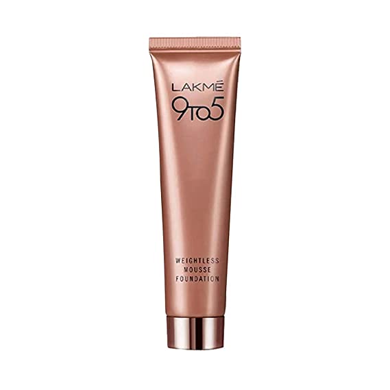 Lakmé 9 To 5 Weightless Mousse Foundation, Rose Ivory, Long Stay, Light Weight Formula, Blends Easily To Conceal Imperfections, 25 g