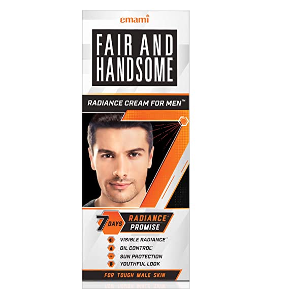 Emami Fair & Handsome Long Lasting Radiance Cream, 2X Spot Reduction, 7 Hrs Brighter Looky, Pro-Peptide, Face Cream For Men, 60g