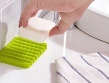 Generic Cute Silicone Soap Dish Bathroom Toilet Plate