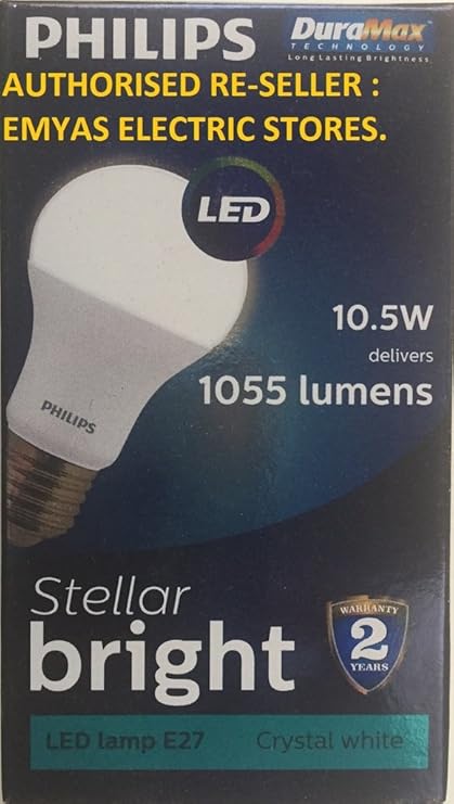 Philips Base E27 10.5-Watt LED Bulb (Pack of 4, Cool Day Light)
