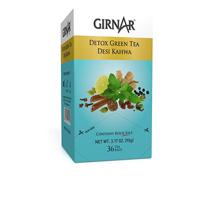 Girnar Food & Beverages Pvt. Ltd. Detox Green Tea - Desi Kahwa (36 Tea Bags) 90 gm