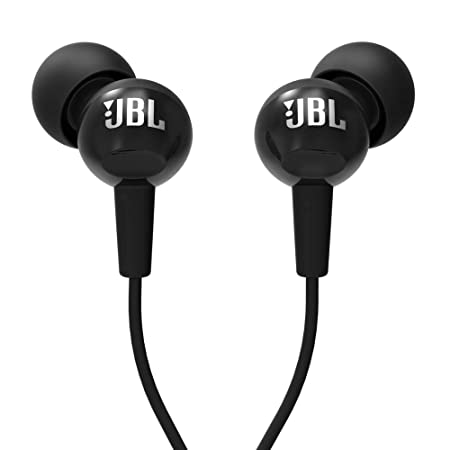 JBL C100SI by Harman In-Ear Deep Bass Headphones with Mic (Black)