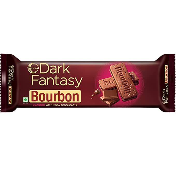 Sunfeast Dark Fantasy Bourbon, Classic Biscuit Made With Real Chocolate, 150g.