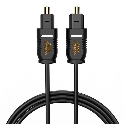 [Apply Coupon] - CableCreation Optical Digital Audio Cable 6FT, Slim Fiber Optic Toslink Gold Plated Optical S/PDIF Cord for Home Theater, Sound Bar, TV, PS4, Xbox, VD/CD Player, Game Console& More, Black/OD:2.2mm