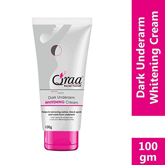 Qraa Advanced Lacto Dark Underarm Whitening Cream, 100g For even toned underarms - Paraben Free