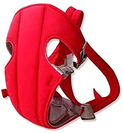 BabyGo 3 Position Adjustable Baby Carrier with Comfortable Head Support and Buckle Straps (Red)