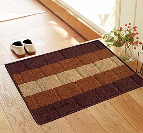 Status Contract Anti Slip Front Door Mat|(38x58cm) Living Room Rug for Entrance Door|Polypropylene Floor Mat for Home|Essential Small Rug for Office, Bedroom & Kitchen| (Brown), Rectangular