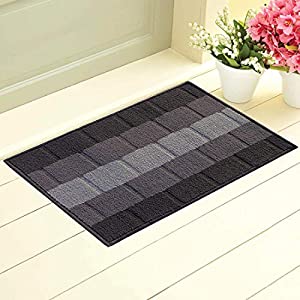 Status Polypropylene Anti Slip Floor Door Mat in Home Kitchen Office Entrance Mats (38x58 cm) (Grey)