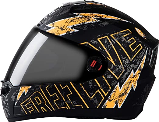 Steelbird SBA-1 Free Live Helmet with smoke visor, Matt Black and Orange, 580mm