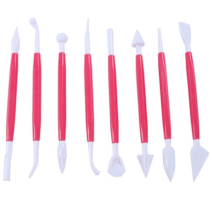 SYGA 8 Sticks of Cake Fondant Decoration, Carving Bone Tools (Colors May Vary)