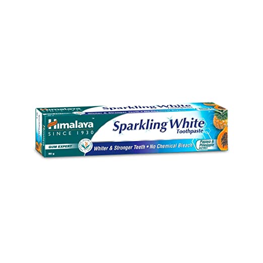 Himalaya Sparkling White Toothpaste | For Whiter & Stronger Teeth | No Chemical Bleach | With Papaya & Pineapple Enzymes | 150g