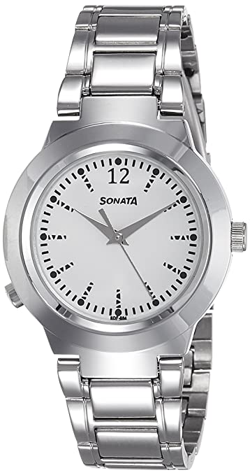 Sonata Analog White Dial Women's Watch - 90057SM01