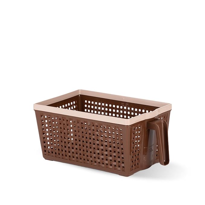 Nayasa Frill No. 1 Fruit Basket | 3 Litre | Veg Baskets for Storage in Kitchen | Food Basket for Kitchen | Chocolate