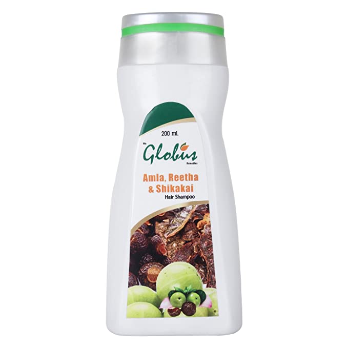 Globus Remedies Amla Reetha and Shikakai Hair Shampoo, 200 ml