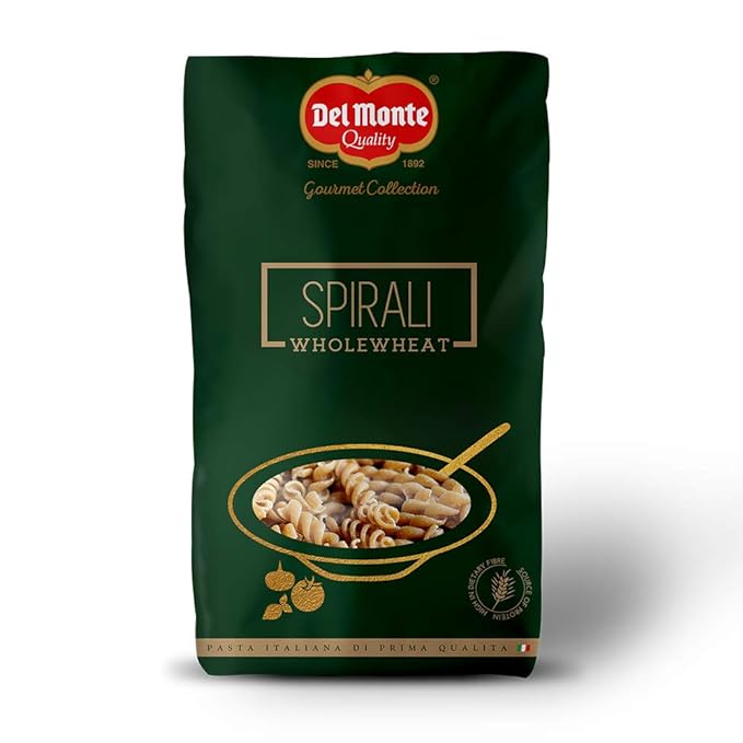Del Monte Spirali Pasta Whole Wheat (Imported from Italy), 500 grams