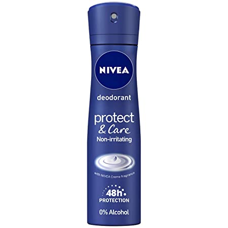 NIVEA Women Deodorant, Protect & Care, Non-Irritating & 48h Protection with Nivea Crème Fragrance, 150 ml