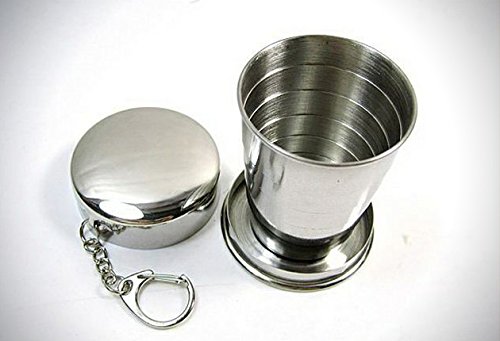 Portable Folding Stainless Steel Travel Camping Water Mug Cup Glass, 75 Ml