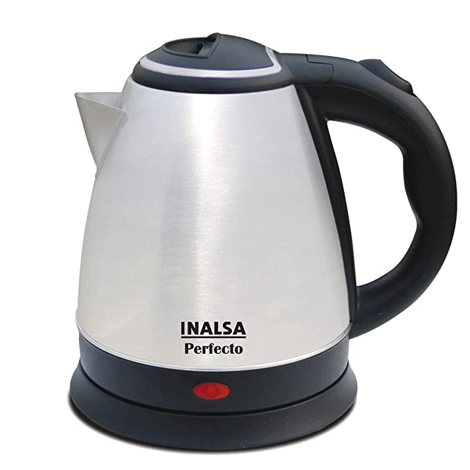 INALSA Electric Kettle 1.5 Liter with Stainless Steel Body - Kwik|Auto Shut Off & Boil Dry Protection Safety Features| Cordless Base & Cord Winder|Hot Water Kettle |Water Heater Jug