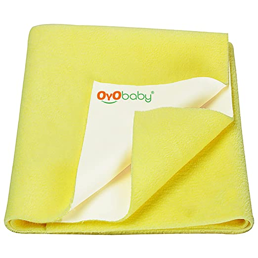 Oyo Baby - Quickly Dry Super Soft, Reusable Mat (Size: 70Cm X 50Cm) (28 Inch X 19 Inch) Yellow,S