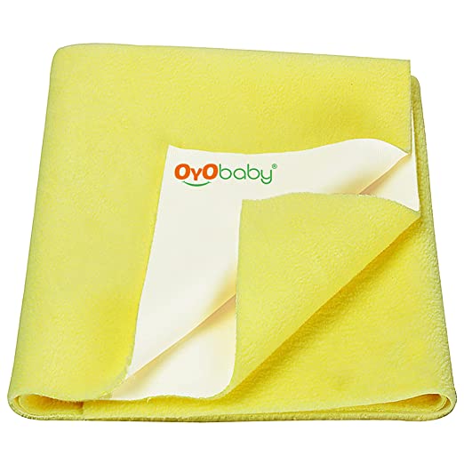 Oyo Baby - Quickly Dry Super Soft, Reusable Mat (Size: 70Cm X 50Cm) (28 Inch X 19 Inch) Yellow,S