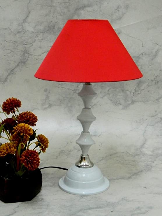 tu casa Table Lamps | Home Decoration Items | Table Lamps for Home Decoration | Side Lamp | Table Lamps for Study | Bamboo Lamp | Table Lamps for Study Room | Lamp for Gifts, Red