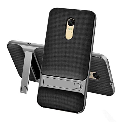 Ntron Kickstand Dual Hybrid Back Cover for Xiaomi Redmi Note 4(Grey)