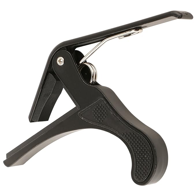 Juârez JRZ250 One Handed Trigger Guitar Metal Capo Quick Change for Ukulele, Electric and Acoustic Guitars, Black