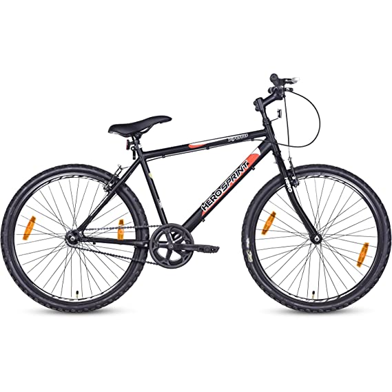 Hero Kyoto 26T Single Speed City Hybrid cycle for Men | Matt Black | Ideal for 12+ Years | Frame: 18 Inches