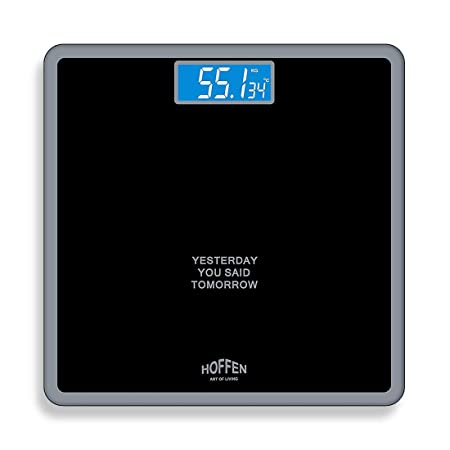 Hoffen HO-18 Digital Electronic LCD Personal Body Fitness Weighing Scale (Black)