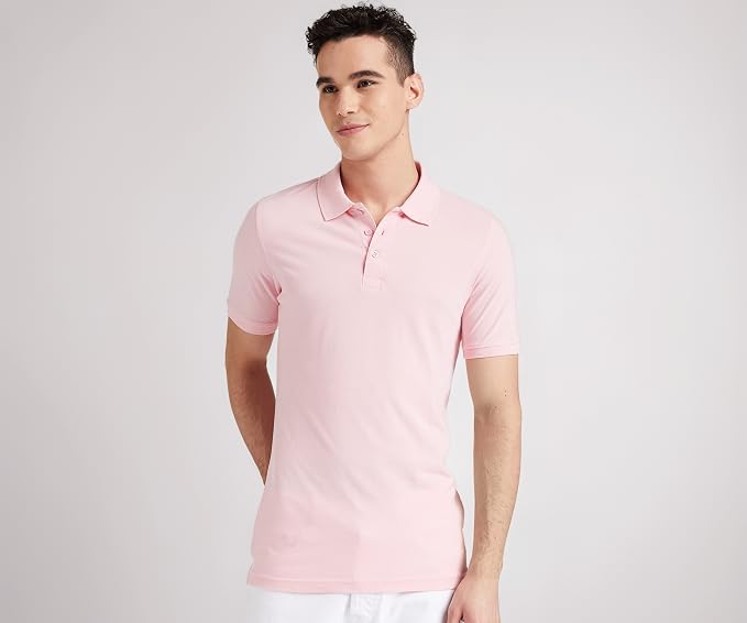 Amazon Brand - Symbol Men's Cotton Rich Solid Polo Tshirt | Collar Tshirts | Half Sleeves | Plain-Regular Fit (Available in Plus Sizes and Combo Pack of 2)