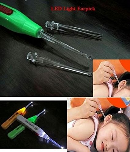 V D Sales Safety Ear Pick Wax Remover with Light (Multicolour, Pack of 5)
