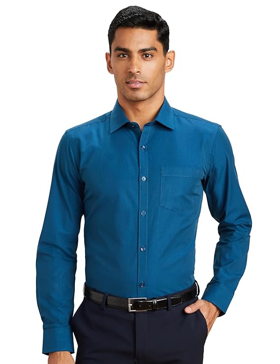 Amazon Brand - Symbol Men's Cotton Formal Shirt | Plain | Full Sleeve - Regular Fit (Available in Plus Sizes)