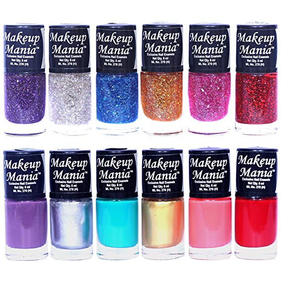 Makeup Mania Nail Polish Set of 12 Pcs, Nail Paint of 6ml each x 12 Pcs, MultiColor Combo Set No.92