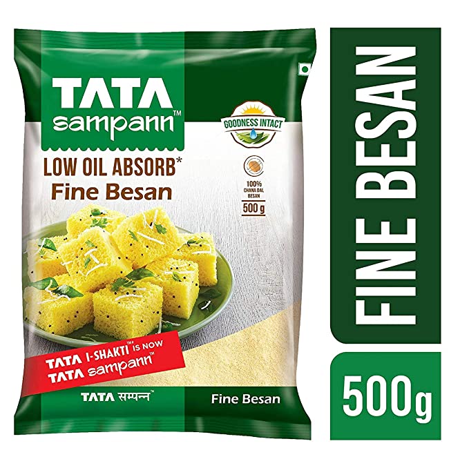 Tata Sampann 100% Chana Dal Fine Besan, Gram Flour, 500g